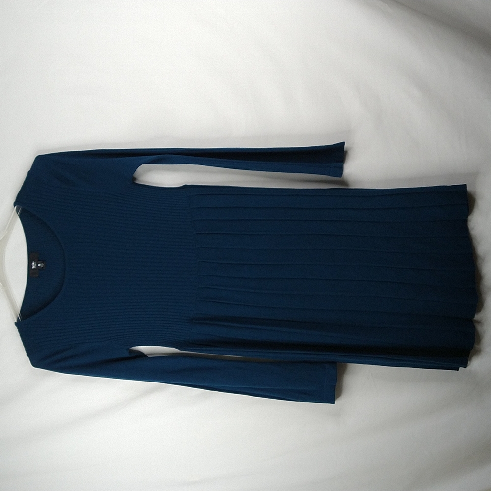 Women Bluegreen Pleated Dress Size: M